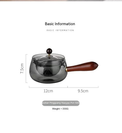 Semi-Automatic Rotary Heat-Resistant Glass Teapot