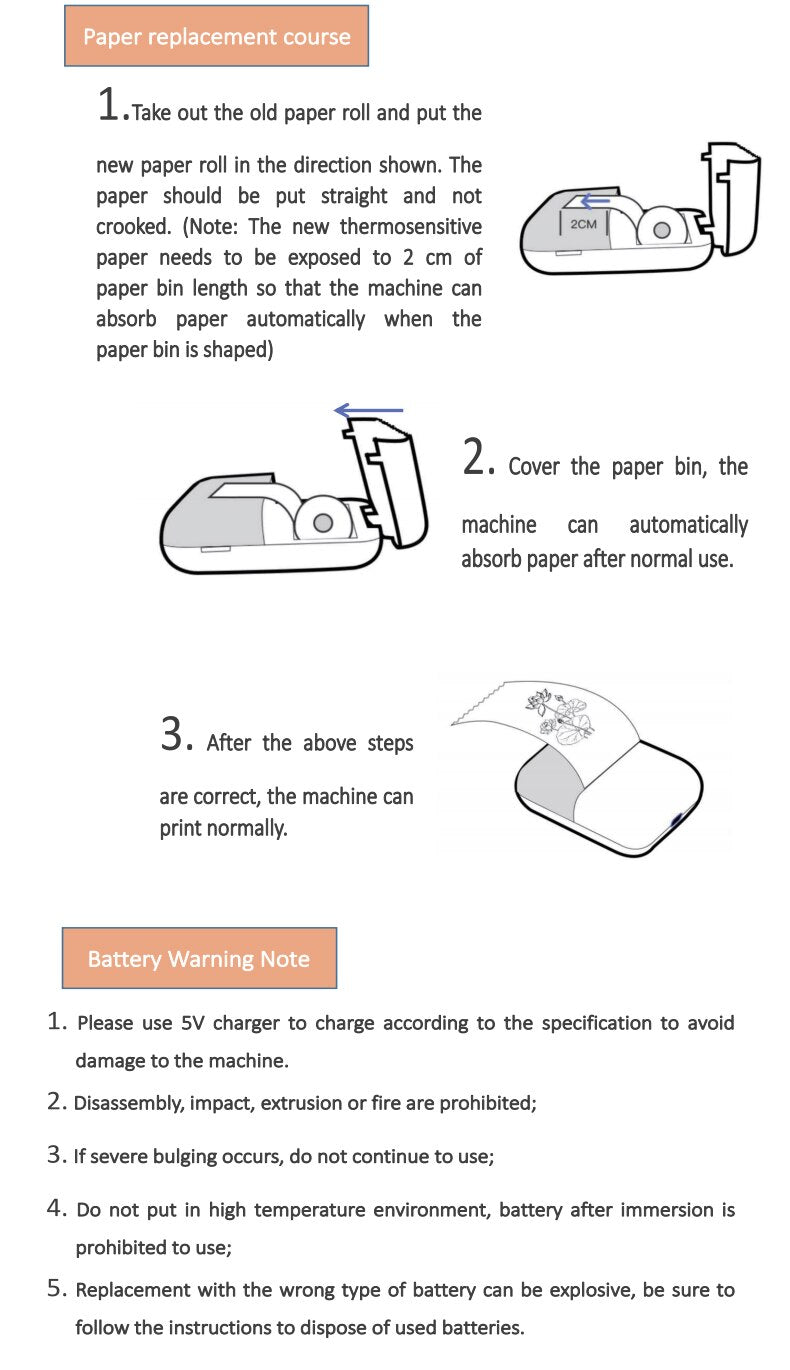 Mini Bluetooth WiFi Printer