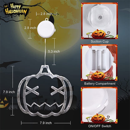 Halloween LED Window Hanging Lights: Spider, Pumpkin, and Ghost Decorations for a Spooky Atmosphere