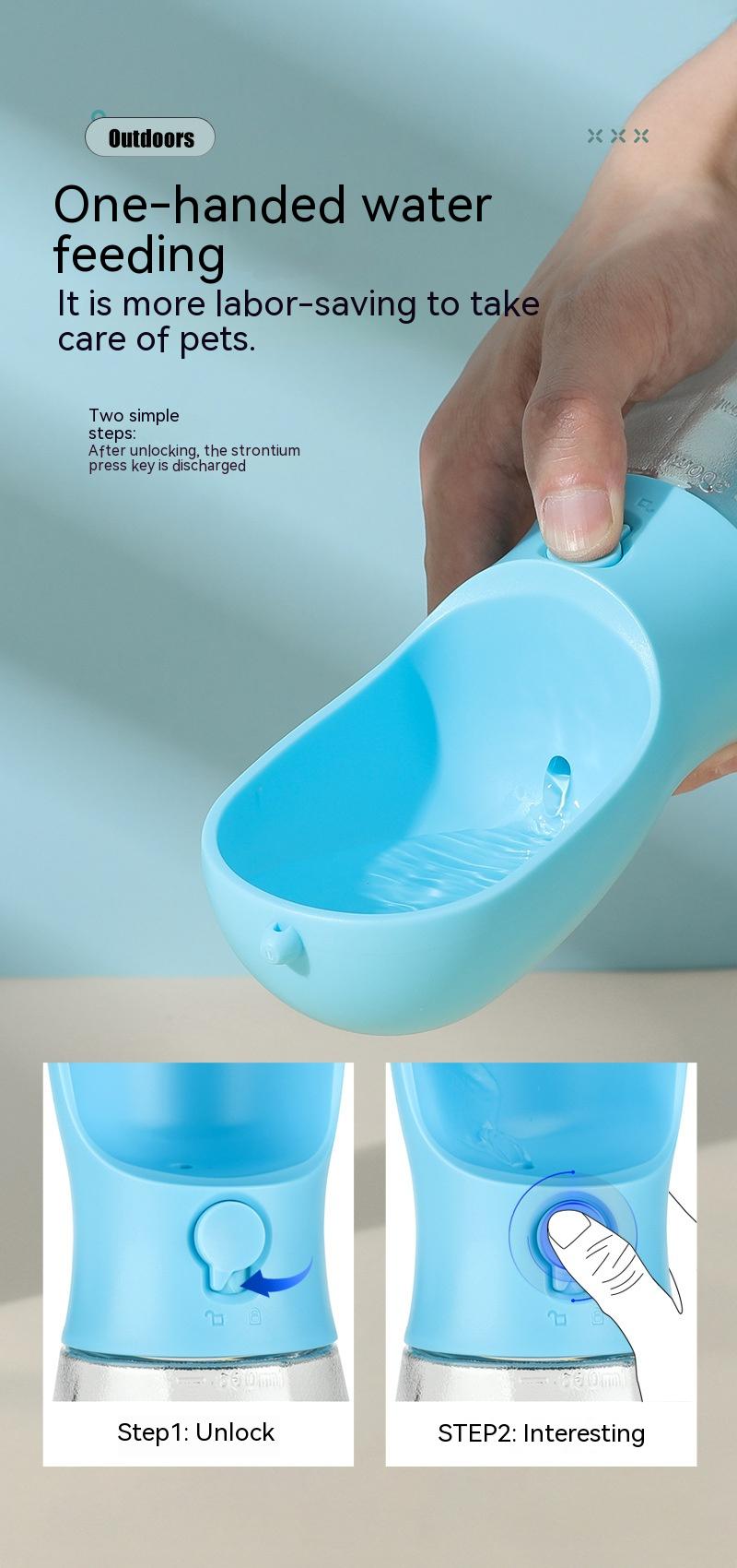 Three-in-One Portable Dog Water Cup: Drinking, Food, and Waste Bag Dispenser