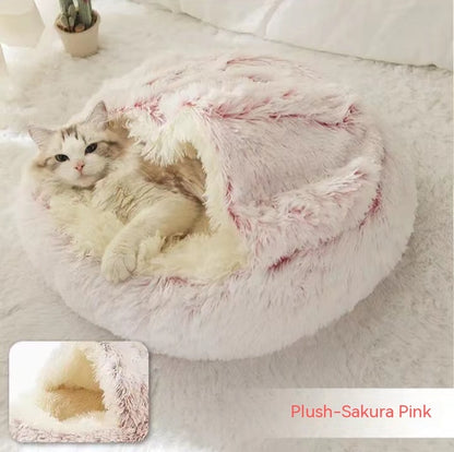 Dog/Cat Lounger – Cozy Round Plush Winter Bed