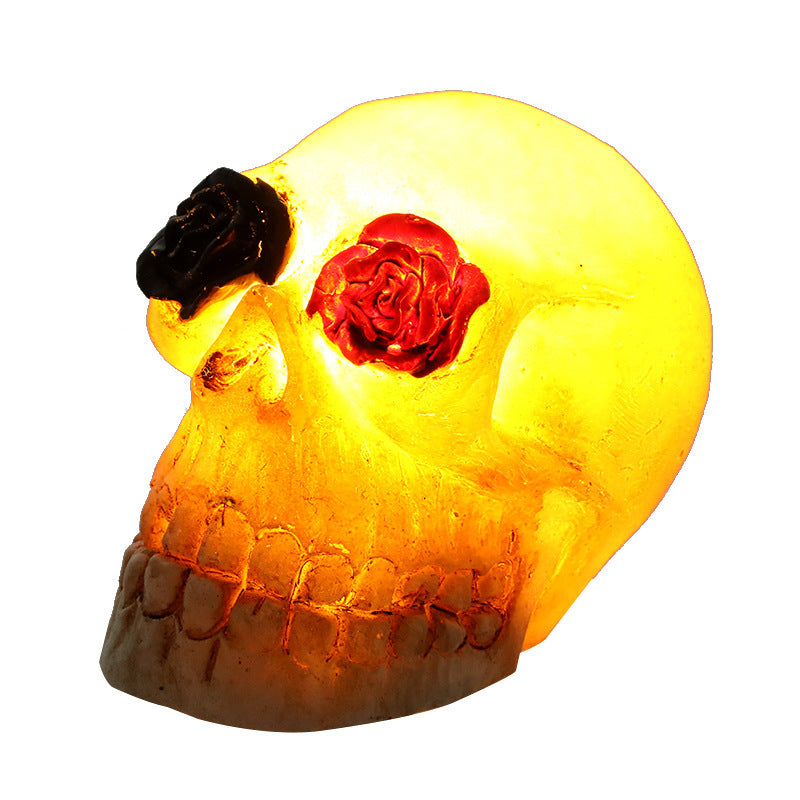 Skull Lamp: Ghostly Resin Skeleton Head LED Candle Light