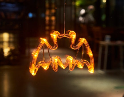 Halloween LED Window Hanging Lights: Spider, Pumpkin, and Ghost Decorations for a Spooky Atmosphere