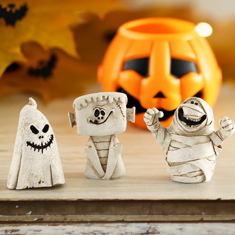 Halloween Pumpkin and Ghost Ornaments – Charming Desktop Decorations