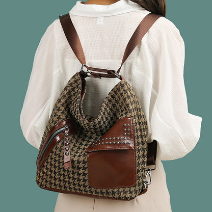 Chic Houndstooth Convertible Bag