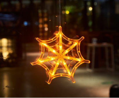 Halloween LED Window Hanging Lights: Spider, Pumpkin, and Ghost Decorations for a Spooky Atmosphere