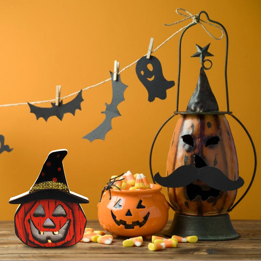 Creative Halloween Wooden Pumpkin Lamp