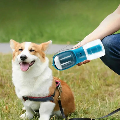 Three-in-One Portable Dog Water Cup: Drinking, Food, and Waste Bag Dispenser