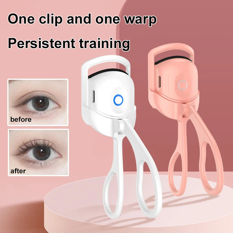 Heated Electric Eyelash Curler – Portable Thermal Makeup Tool