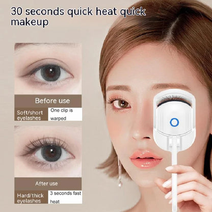 Heated Electric Eyelash Curler – Portable Thermal Makeup Tool