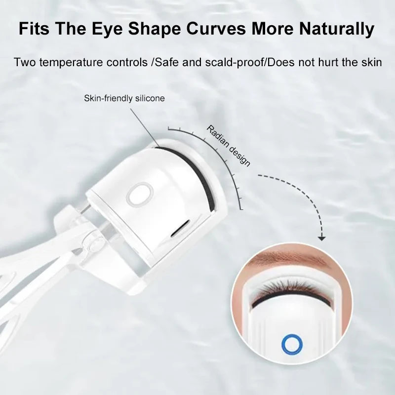 Heated Electric Eyelash Curler – Portable Thermal Makeup Tool