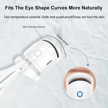 Heated Electric Eyelash Curler – Portable Thermal Makeup Tool