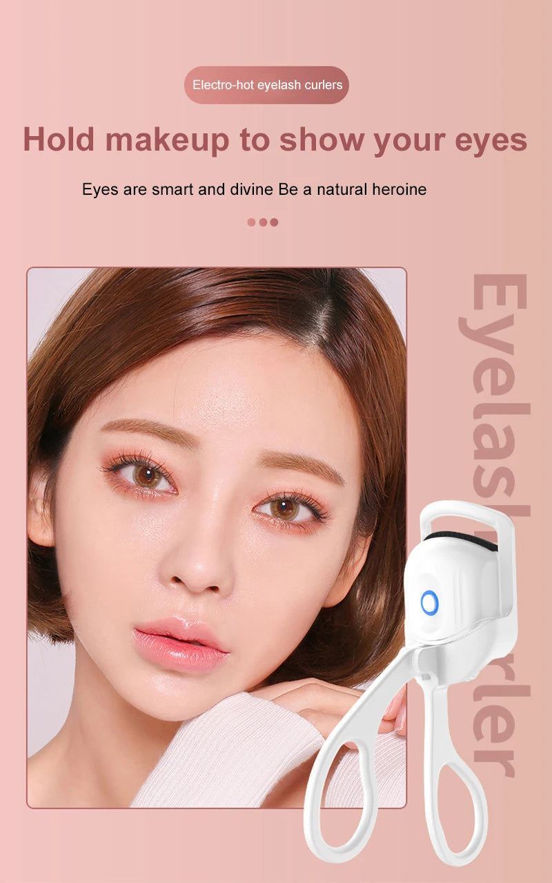 Heated Electric Eyelash Curler – Portable Thermal Makeup Tool