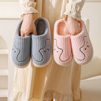 Striped Cozy Cat Slippers