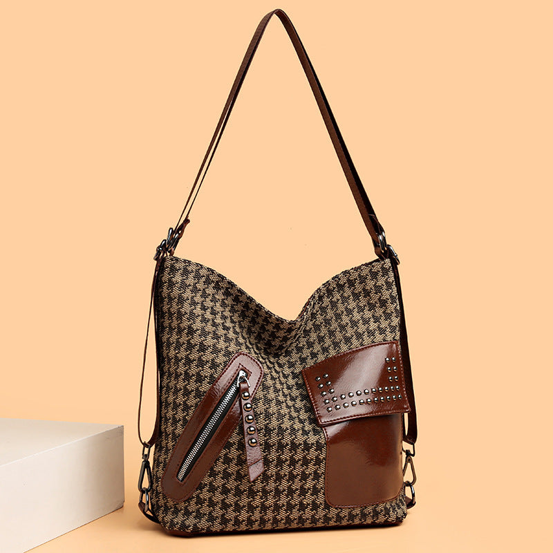 Chic Houndstooth Convertible Bag