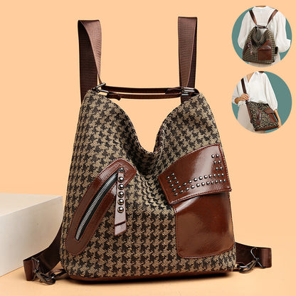 Chic Houndstooth Convertible Bag