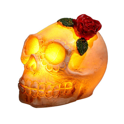 Skull Lamp: Ghostly Resin Skeleton Head LED Candle Light